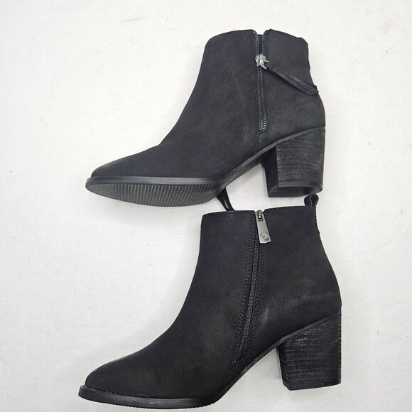 Blondo Waterproof Ankle Booties Size 9.5 Black Leather Western Block Heel Boots - Picture 7 of 12